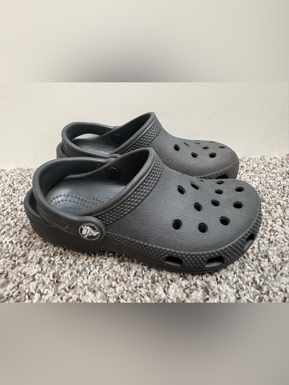 CROCS Waterproof Classic Clog Black Vented Clogs Toddler Size 10c